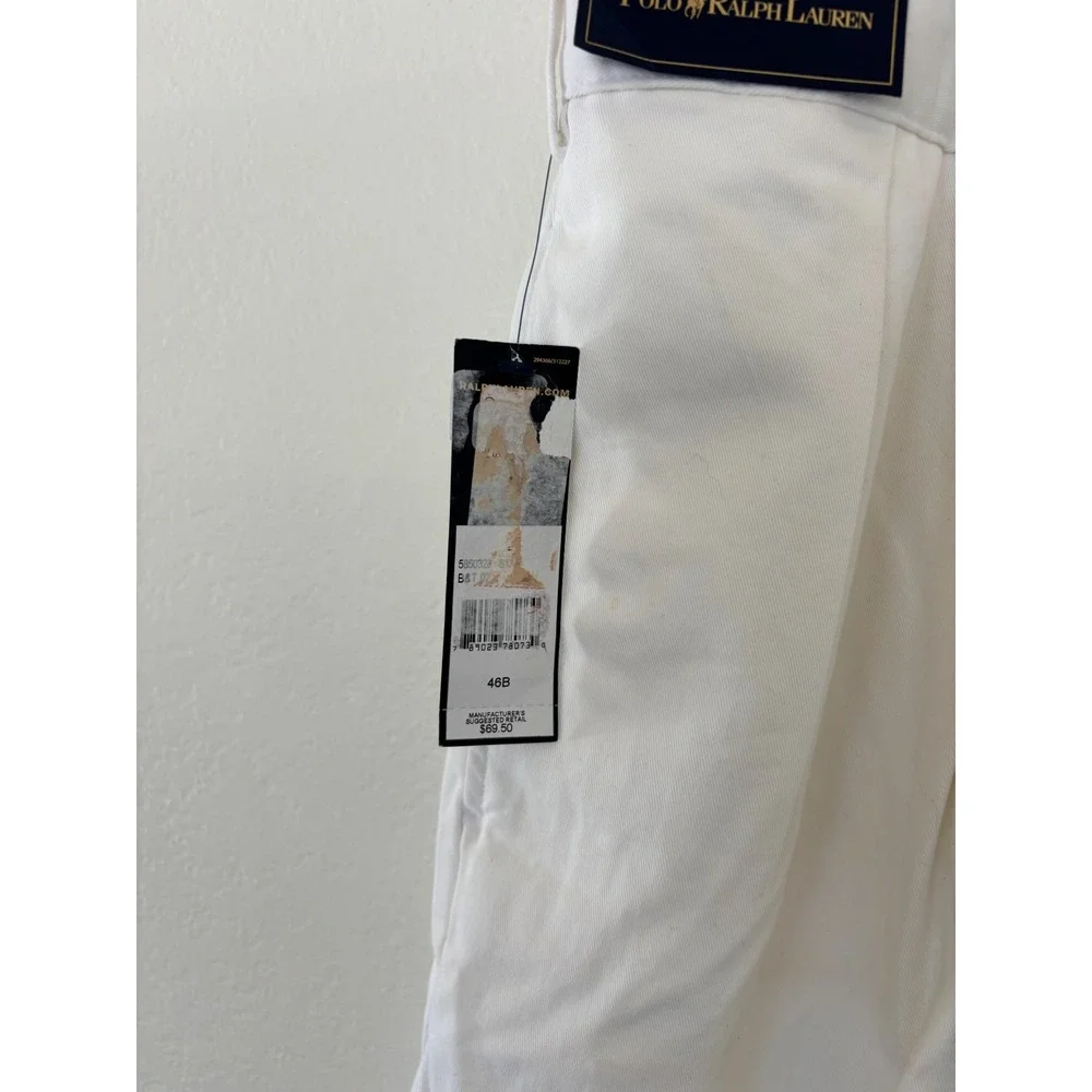 Polo Ralph Lauren Big Tyler Short 46 White Pleat Preppy Ivy Dadcore Resort *READ
